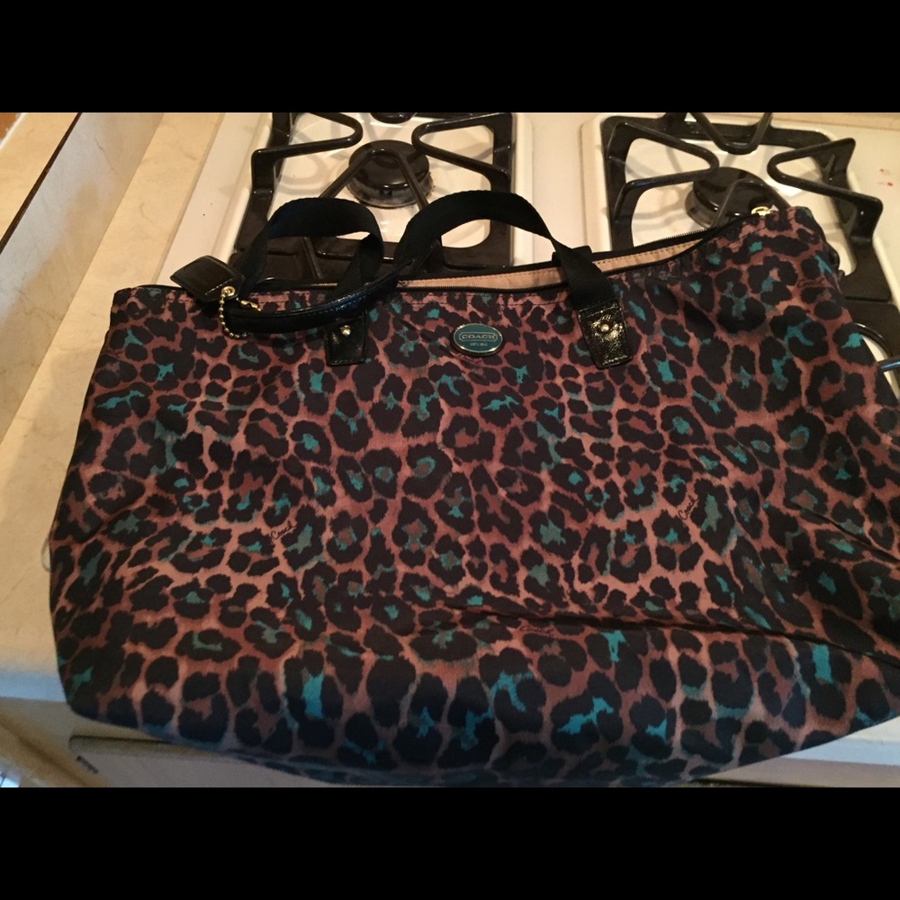 Coach leopard tote